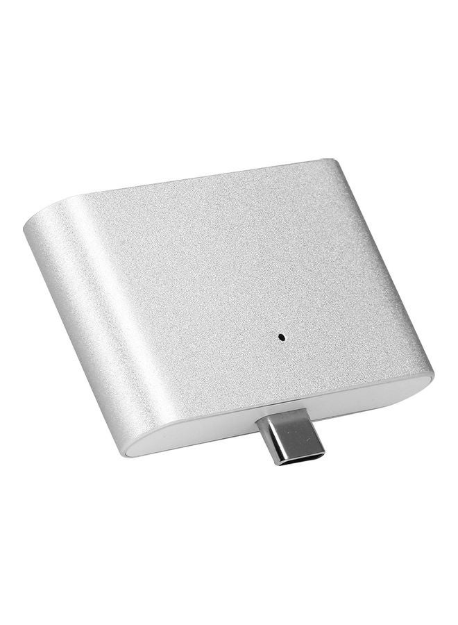 NIBEMINENT 5 IN 1 Multi-Function Type-C HUB OTG USB 3.0 U Disk TF/SD Card Reader Silver  - Image 1