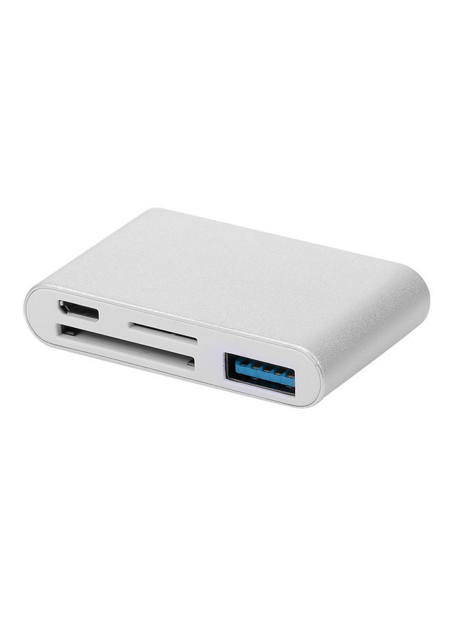 NIBEMINENT 5 IN 1 Multi-Function Type-C HUB OTG USB 3.0 U Disk TF/SD Card Reader Silver  - Image 2