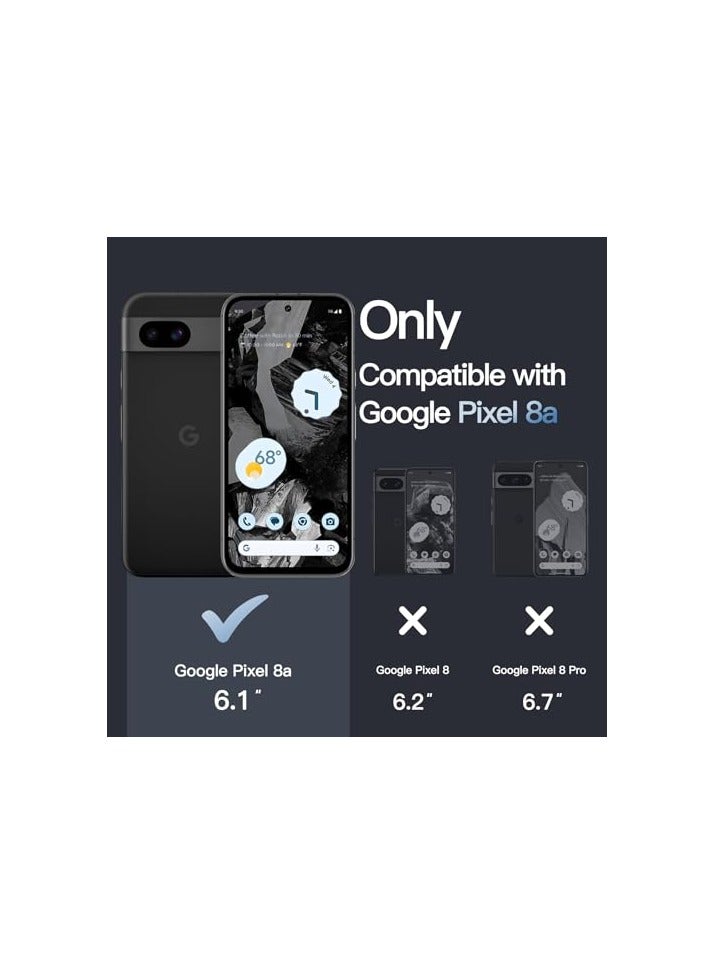 جي تيك حافظة JETech لهاتف Google Pixel 8a مقاس 6.1 بوصة 2024، غطاء هاتف واقٍ غير أصفر مقاوم للصدمات، ظهر صلب مضاد للخدش من البولي كربونات (أسود) - Image 2