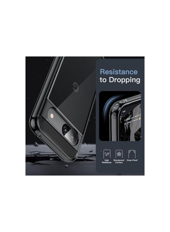 جي تيك حافظة JETech لهاتف Google Pixel 8a مقاس 6.1 بوصة 2024، غطاء هاتف واقٍ غير أصفر مقاوم للصدمات، ظهر صلب مضاد للخدش من البولي كربونات (أسود) - Image 3