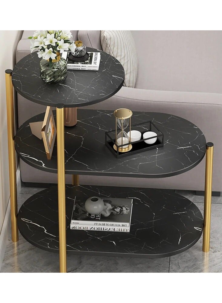 DubaiGallery Sofa Side Table Apartment Living Room Multi-Layer Coffee Table Luxury Light Coffee Tables Simple Modern Home Furniture for Living Room Small Round Table - Image 3