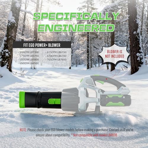 Sealegend Car Drying Nozzle Compatible with EGO Leaf Blower Models 530 575 580 615 650 670 765, Compact Nozzle Attachment for Easy Snow & Leaves Removing, 360°Rotation & Scratch Protection, 9.5 in. - Image 2