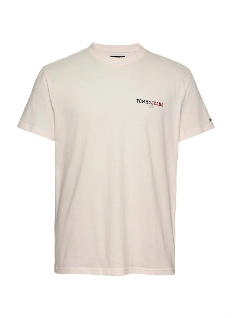 TOMMY JEANS Men's Logo T-Shirt - Cotton, Beige