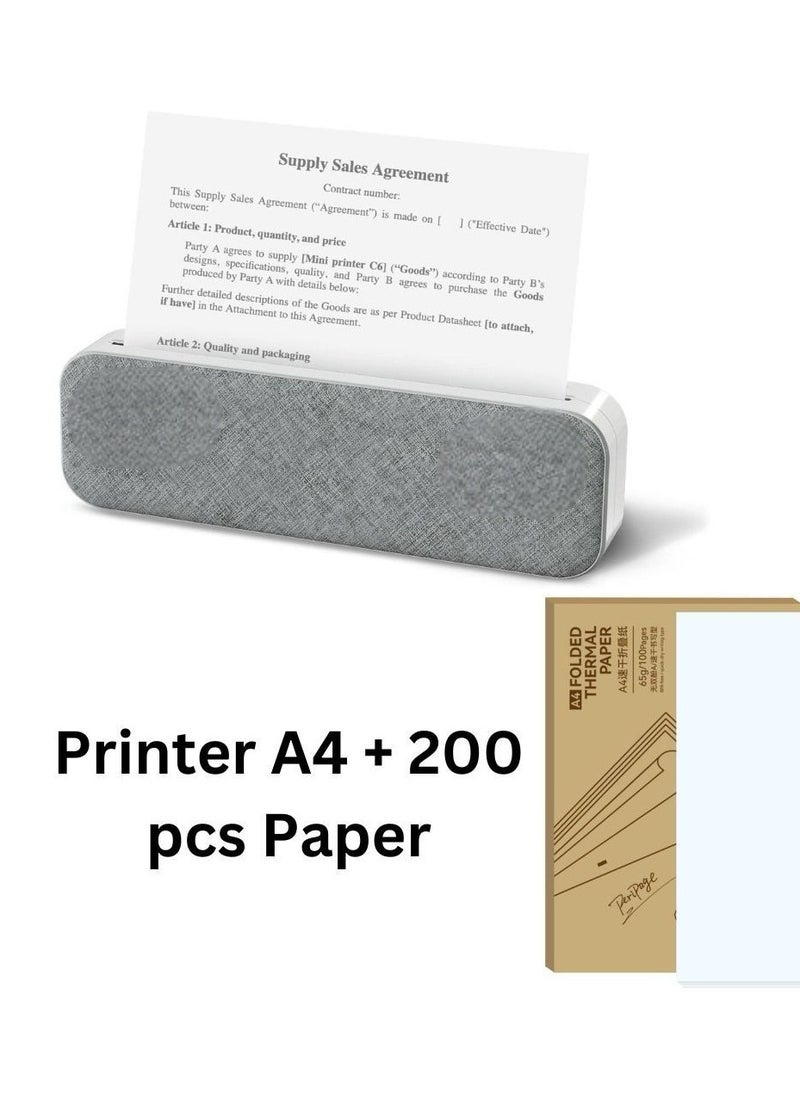 Generic - Thermal Transfer Portable Printer, Supports US Letter & Legal Length, Wireless Bluetooth Mobile Travel Printer, Compatible with Android and iOS, Prints Documents, Web Pages, Photos Inkless Printer - Image 1