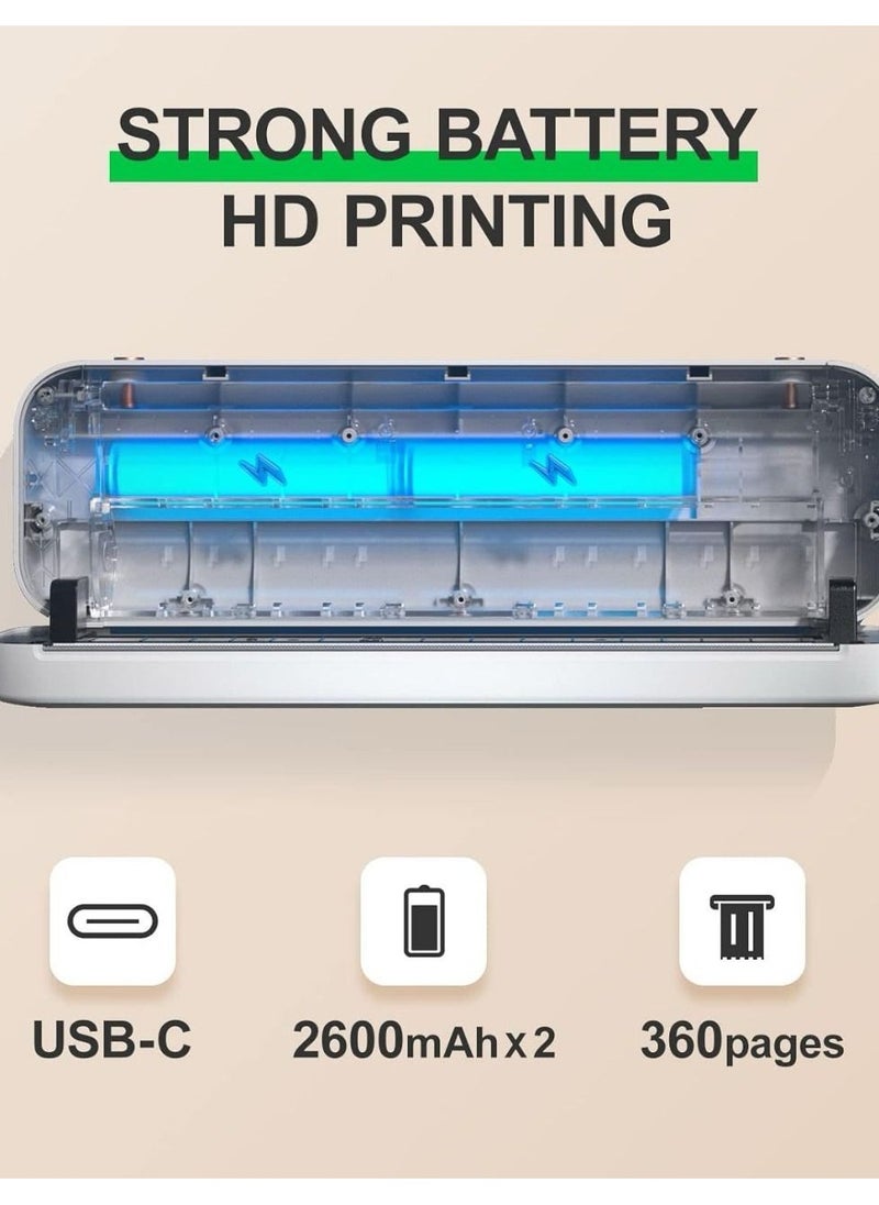 Generic - Thermal Transfer Portable Printer, Supports US Letter & Legal Length, Wireless Bluetooth Mobile Travel Printer, Compatible with Android and iOS, Prints Documents, Web Pages, Photos Inkless Printer - Image 1