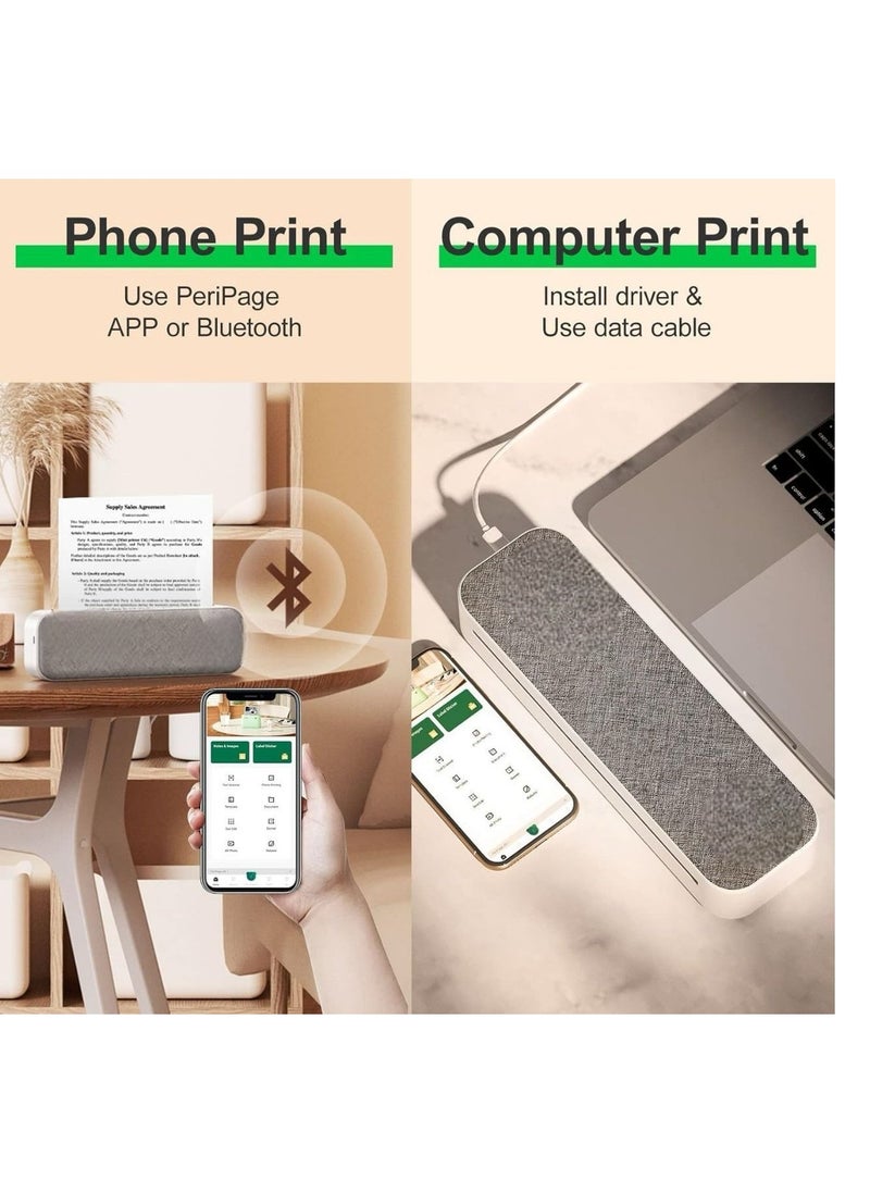 Generic - Thermal Transfer Portable Printer, Supports US Letter & Legal Length, Wireless Bluetooth Mobile Travel Printer, Compatible with Android and iOS, Prints Documents, Web Pages, Photos Inkless Printer - Image 1