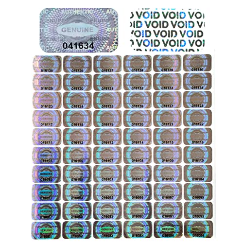 dose not apply 300 Pcs Authentic Hologram Labels/Stickers Silver Transfer Tamper Evident Security Warranty Void Seals/Stickers High Security Proof with Unique Sequential Serial Numbering（1X0.6 inch） - Image 1