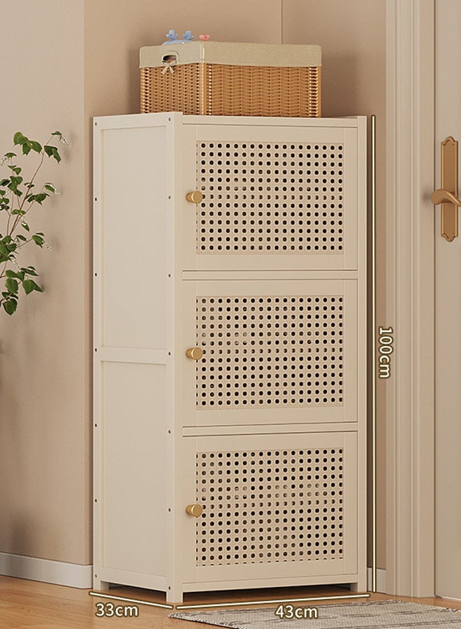 NKX Shoe Rack Household Doorway Multi-Layer Storage Artifact Cream Wind Household Simple 100*43*33CM - Image 2