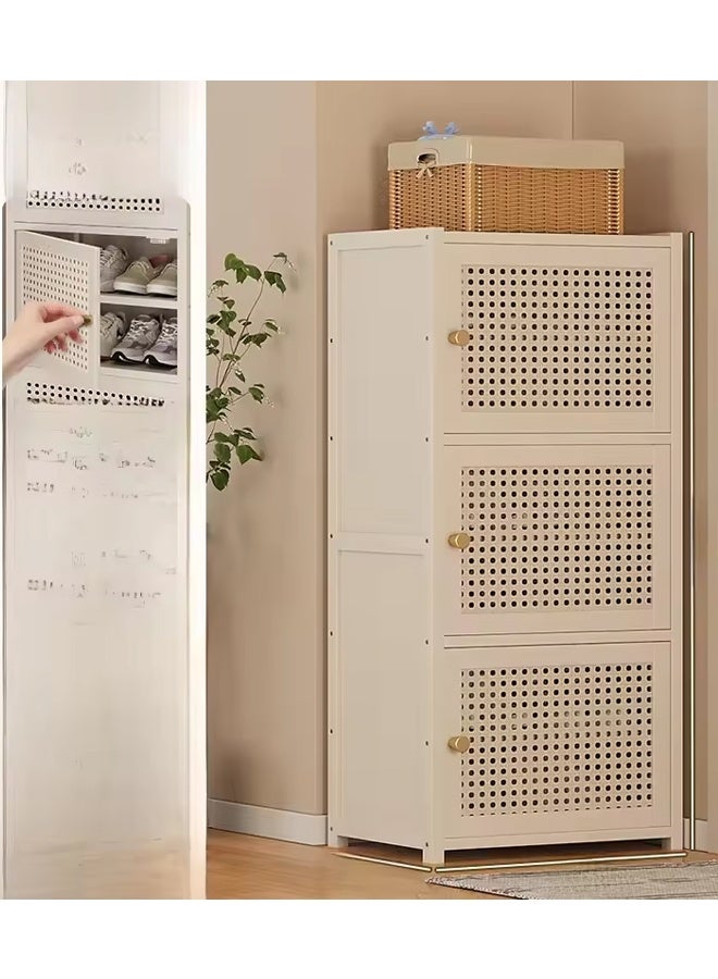 NKX Shoe Rack Household Doorway Multi-Layer Storage Artifact Cream Wind Household Simple 100*43*33CM - Image 5
