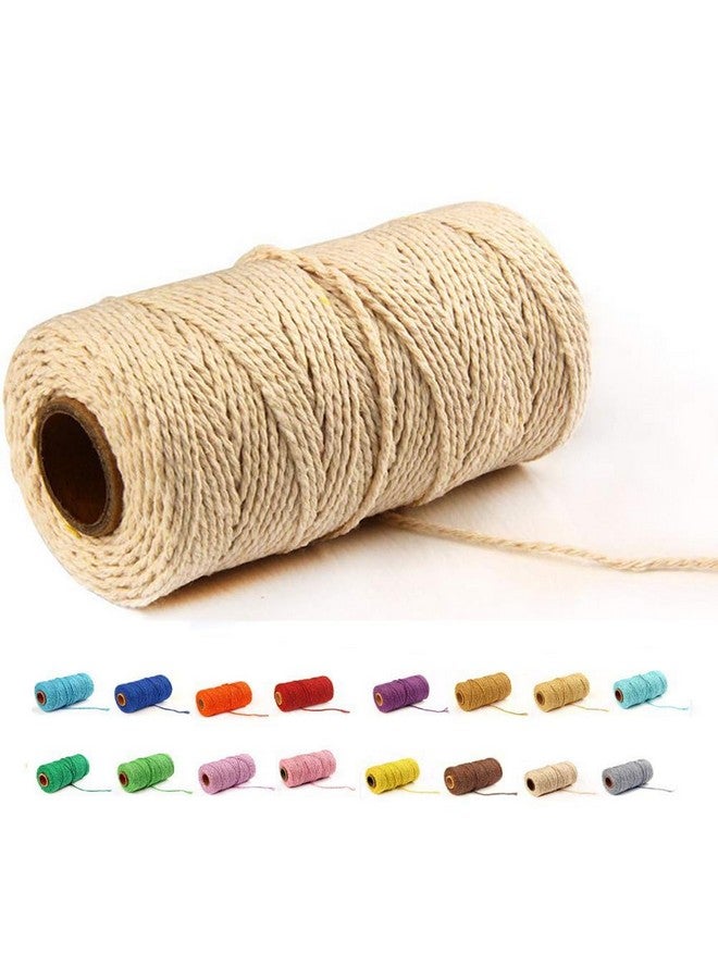 FLIPPED (109 Yards/1.5Mm/35 Colors Optional) 109 Diy Macrame Cord Craft Macramé Cotton Baker Twine Craft Making Knitting Cord Rope Diy Wedding Decor Supply Christmas Wrapping String Rope (Beige) - Image 1