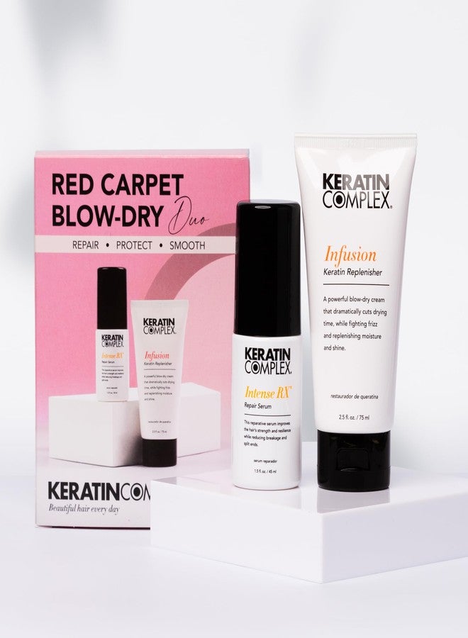 Keratin Complex - Red Carpet Blow Dry Kit -Infusion Keratin Replenisher, 2.5 fl oz & Intense RX Repair Serum, 1.5 fl oz - Image 2