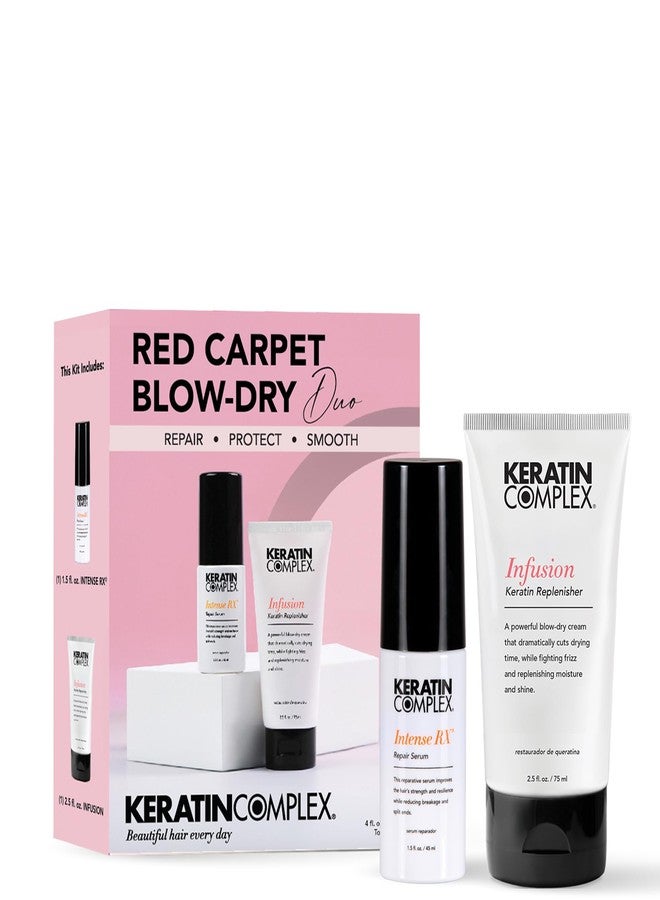 Keratin Complex - Red Carpet Blow Dry Kit -Infusion Keratin Replenisher, 2.5 fl oz & Intense RX Repair Serum, 1.5 fl oz - Image 1