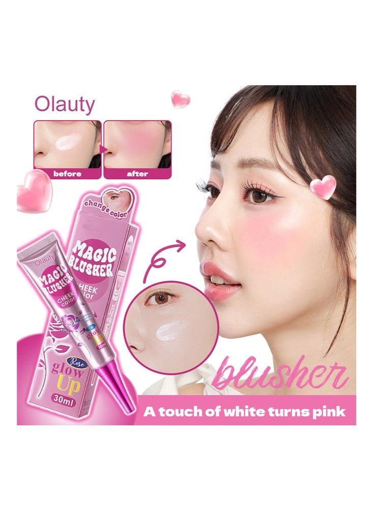 OLAUTY Magic Blusher-Cheek Color,Waterproof Liquid Blusher Smooth,Color Changing Blusher, Natural Long Lasting Glow, Korean Beauty for Cheek Contour, Waterproof Blush for Women - Image 1
