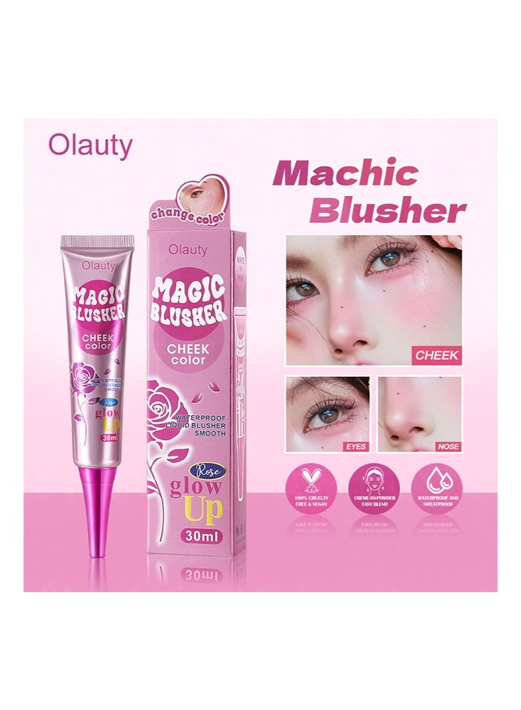 OLAUTY Magic Blusher-Cheek Color,Waterproof Liquid Blusher Smooth,Color Changing Blusher, Natural Long Lasting Glow, Korean Beauty for Cheek Contour, Waterproof Blush for Women - Image 2