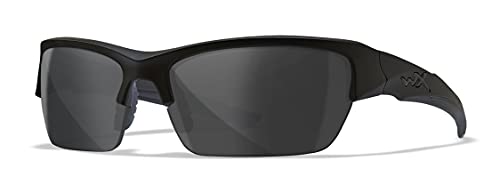 Wiley X WX Valor Tactical Sunglasses, Safety Glasses Shatterproof UV Eye Protection for Combat, Shooting, Fishing, Biking, and Extreme Sports, Matte Black Frame, Grey Tinted Lenses, Ballistic Rated - Image 1