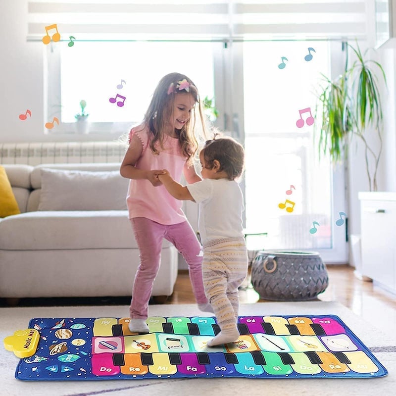 Piano Music Dance Mat, Educational Floor Keyboard Game for Kids, Toddlers Interactive Musical Play Pad with Volume Control and 8 Instrument Sounds for Indoor Outdoor Party Fun - Image 3