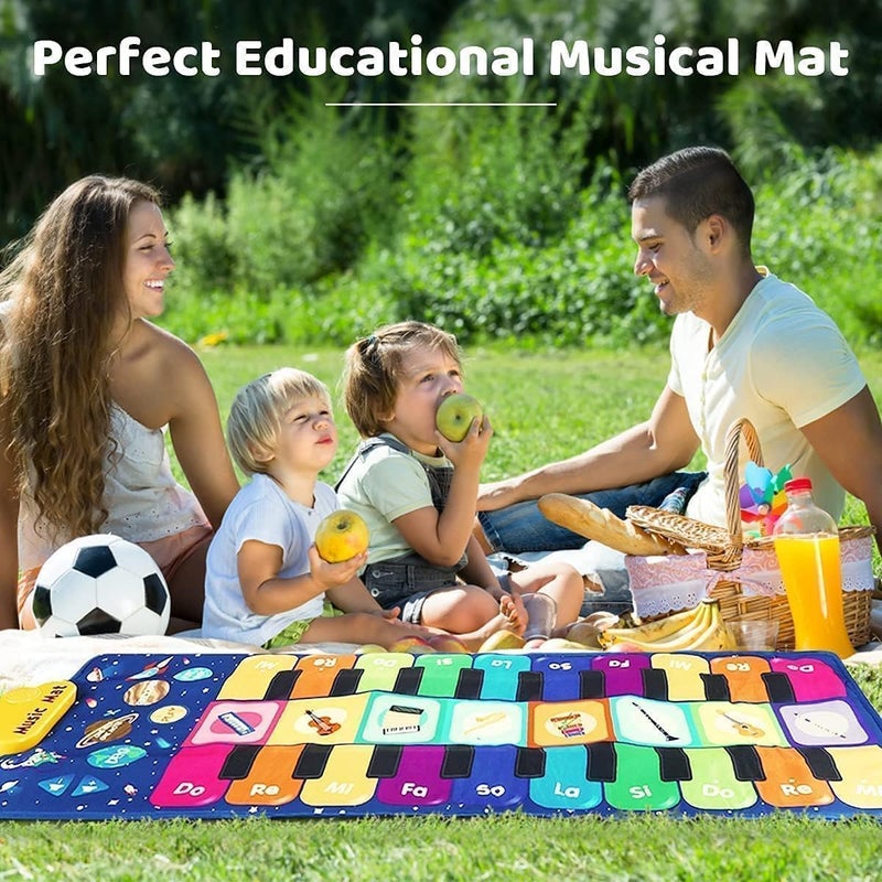Piano Music Dance Mat, Educational Floor Keyboard Game for Kids, Toddlers Interactive Musical Play Pad with Volume Control and 8 Instrument Sounds for Indoor Outdoor Party Fun - Image 5