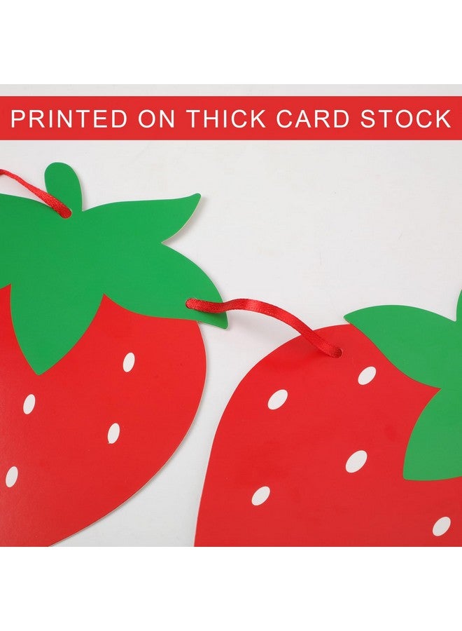 PEUTIER 4pcs Strawberry Party Banners, Strawberry Hanging Banner Cute Berry Strawberry Banner Strawberry Baby Shower Decorations for Baby Shower Party Supplies Berry First Birthday  - Image 3