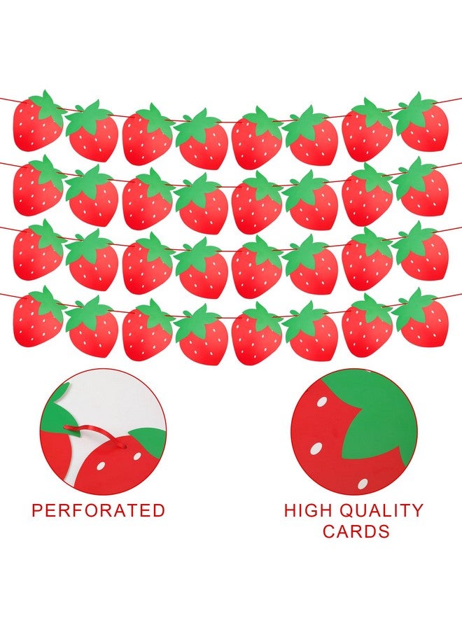 PEUTIER 4pcs Strawberry Party Banners, Strawberry Hanging Banner Cute Berry Strawberry Banner Strawberry Baby Shower Decorations for Baby Shower Party Supplies Berry First Birthday  - Image 4