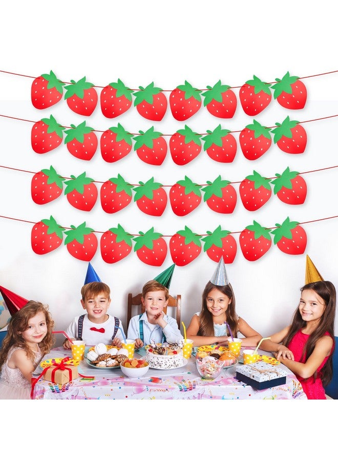PEUTIER 4pcs Strawberry Party Banners, Strawberry Hanging Banner Cute Berry Strawberry Banner Strawberry Baby Shower Decorations for Baby Shower Party Supplies Berry First Birthday  - Image 5