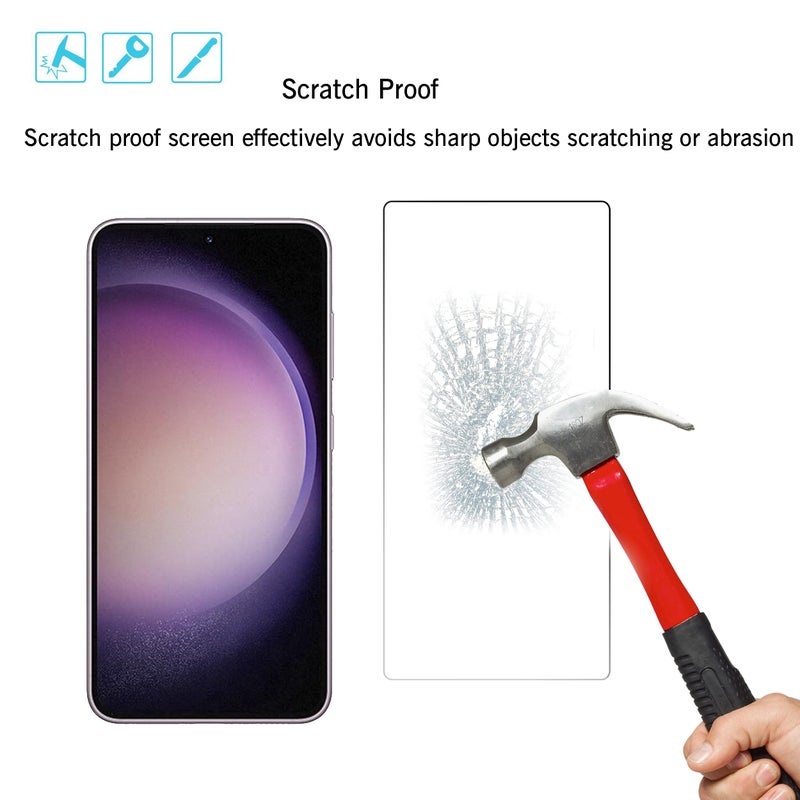 Ailun Screen Protector for Galaxy S23 [6.1 Inch] 3Pack + 3Pack Camera Lens Tempered Glass Fingerprint Unlock Compatible 0.25mm Ultra Clear Anti-Scratch Case Friendly [Not For S23 Ultra] - Image 3