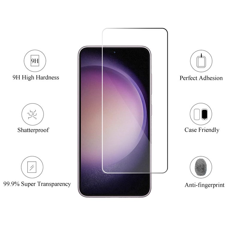 Ailun Screen Protector for Galaxy S23 [6.1 Inch] 3Pack + 3Pack Camera Lens Tempered Glass Fingerprint Unlock Compatible 0.25mm Ultra Clear Anti-Scratch Case Friendly [Not For S23 Ultra] - Image 2