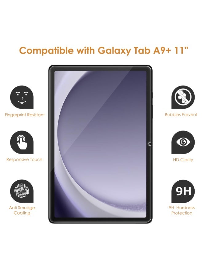 eGreen99 2Pcs for Samsung Galaxy Tab A9 Plus / A11 Plus 11 Inch Screen Protector, Suitable Protective Cover Friendly Tempered Glass High-Definition Transparent Film， High-Definition Transparent Tempered Glass Film Protection,Clear - Image 2
