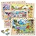 SYNARRY Wooden Puzzles for Kids Ages 46 4 x 60 Piece Match Find Puzzles for Kids Ages 35 Boy Girl Educational Easter Gifts for 48 Year Olds Learning Jungle Savannah Polar Animals City Life - Image 3