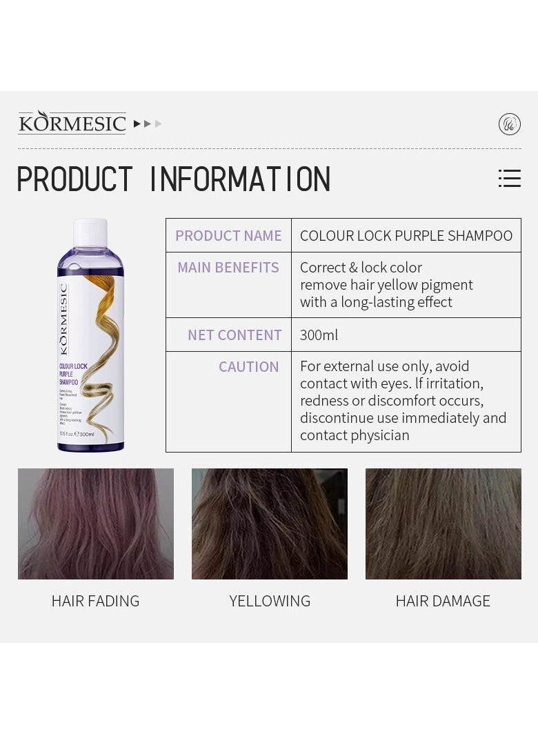 Kormesic Color-Lock Purple Shampoo - 300ml Color-Protecting Shampoo - Image 3