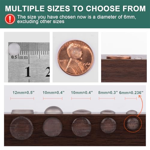 Eshanmu Ehanmu Self-Adhesive Clear Rubber Feet Tiny Bumpons 0.25" in Diameter x 0.079" Height PACK/100pcs (6x2mm 400pcs) - Image 2