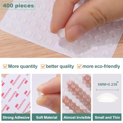 Eshanmu Ehanmu Self-Adhesive Clear Rubber Feet Tiny Bumpons 0.25" in Diameter x 0.079" Height PACK/100pcs (6x2mm 400pcs) - Image 4