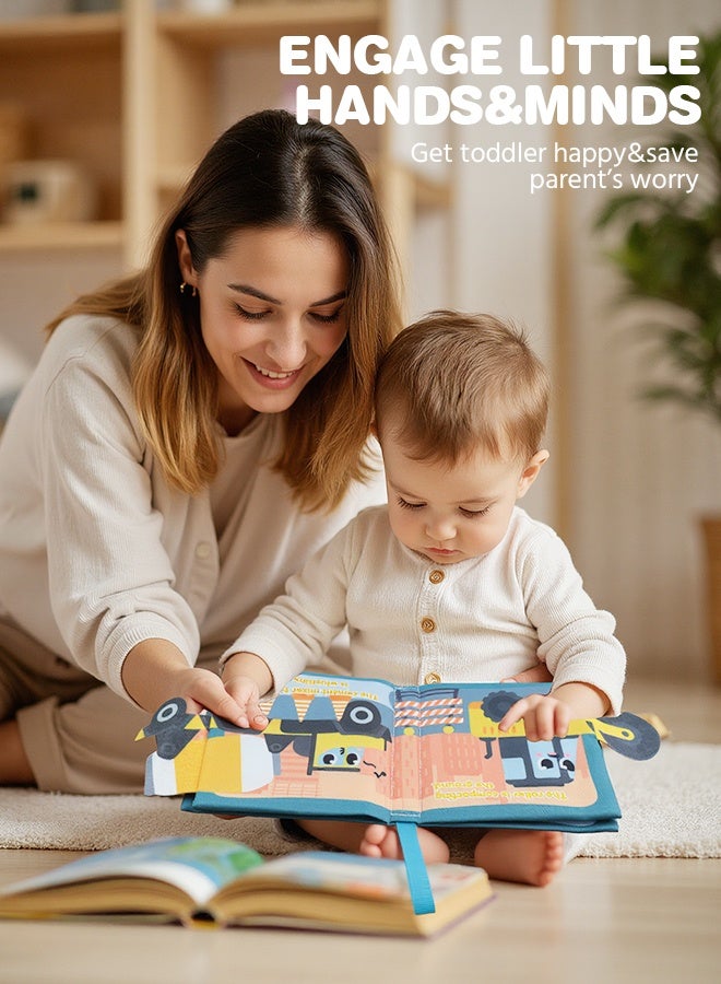 سوفت تاتش 3 قطع من ألعاب كتب القماش للأطفال، كتاب اللمس والإحساس للأطفال، ألعاب تعليمية للأطفال بأصوات خشخشة، كتاب للأطفال الصغار، لعبة تنمية مبكرة للرضع، ألعاب تعليمية للأطفال الصغار من عمر 0 ​​إلى 18 شهرًا - Image 3