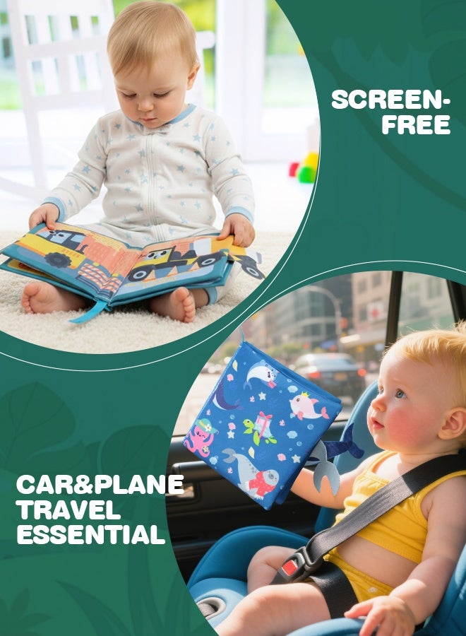 سوفت تاتش 3 قطع من ألعاب كتب القماش للأطفال، كتاب اللمس والإحساس للأطفال، ألعاب تعليمية للأطفال بأصوات خشخشة، كتاب للأطفال الصغار، لعبة تنمية مبكرة للرضع، ألعاب تعليمية للأطفال الصغار من عمر 0 ​​إلى 18 شهرًا - Image 4