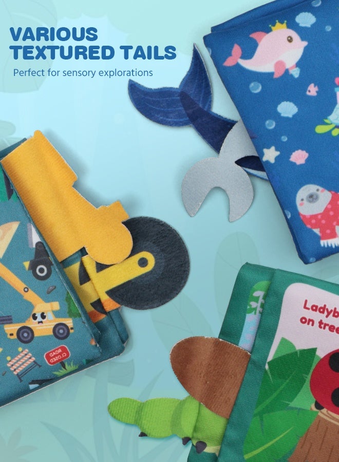 سوفت تاتش 3 قطع من ألعاب كتب القماش للأطفال، كتاب اللمس والإحساس للأطفال، ألعاب تعليمية للأطفال بأصوات خشخشة، كتاب للأطفال الصغار، لعبة تنمية مبكرة للرضع، ألعاب تعليمية للأطفال الصغار من عمر 0 ​​إلى 18 شهرًا - Image 5