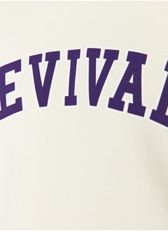 trendyol Stone Unisex Oversize/Wide Cut Hooded Text Printed Sweatshirt TMNAW22SW1462  - Image 5