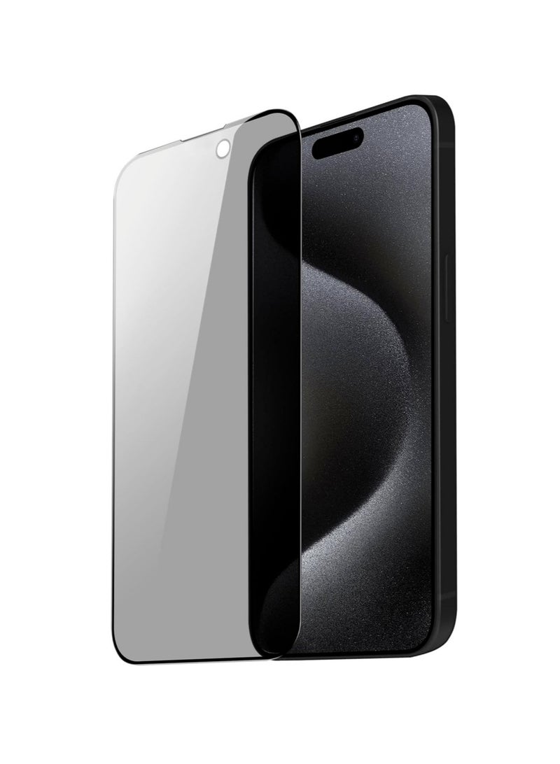 دوسالا زجاج الخصوصية لهاتف iPhone 15 Pro واقي شاشة مضاد للتجسس من الزجاج المقسى صلابة 9H مقاوم للخدش وخالي من الفقاعات وزجاج مقسى مضاد للتجسس - Image 1