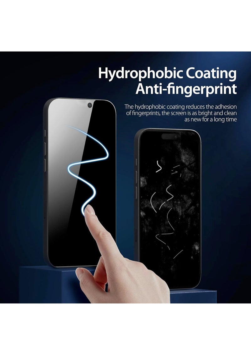 دوسالا زجاج الخصوصية لهاتف iPhone 15 Pro واقي شاشة مضاد للتجسس من الزجاج المقسى صلابة 9H مقاوم للخدش وخالي من الفقاعات وزجاج مقسى مضاد للتجسس - Image 5