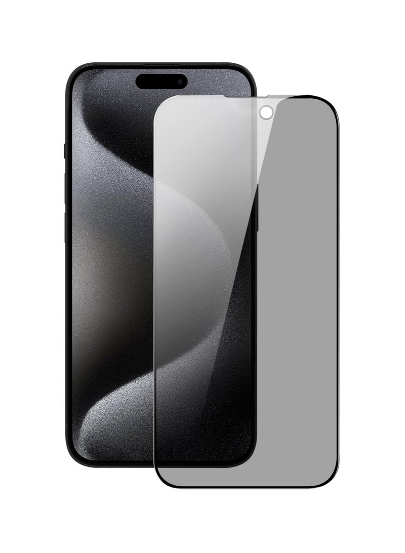 دوسالا زجاج الخصوصية لهاتف iPhone 15 Pro واقي شاشة مضاد للتجسس من الزجاج المقسى صلابة 9H مقاوم للخدش وخالي من الفقاعات وزجاج مقسى مضاد للتجسس - Image 2