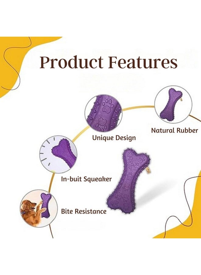 Dog Rope Toys + Squeaky Ball Toys + Toys For Puppy + Chew Squeaky Bone For Dog + Dog Cotton + Poly Mix Chew Toys, Combo Pack Of 4 - (2 Knot + 3 Knot + Claw Ball + Prickle Bone) - Image 4