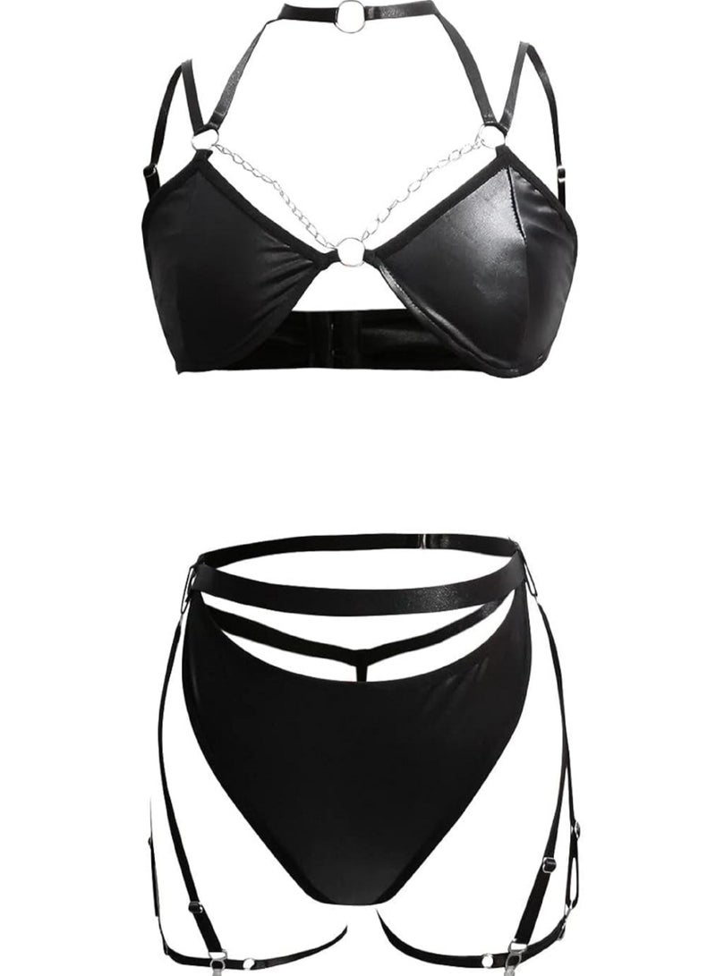 MANIKAN MANIKAN women's set made of leather, 3 pieces - Image 5