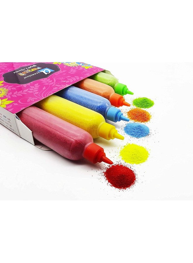 Ascension 10 Rangoli Colour Powder Tube Kit, Diwali Decoration Items Bottles Tools Floor Art Rang Design Creativity for Navratri Pongal Pooja Mandir Decor (Pack of 10 Bottles) - Image 2