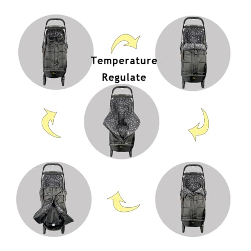 CozyMe Stroller Footmuff, Insulated Stroller Blanket Evelution, Water Repellent Winter Bunting Bag for Strollers, Central Open, Height Adjustable, M6-4T - Image 2