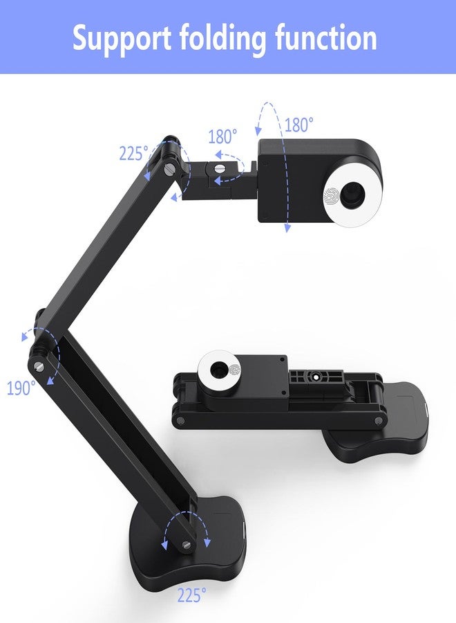 THUSTAND 8MP Visualiser/Document Camera, Webcam 4K with A3 format, LED Light, Image Invert Function, Fold, Dual Microphones for Mac OS, Windows, Zoom, OBS work (black) - Image 3