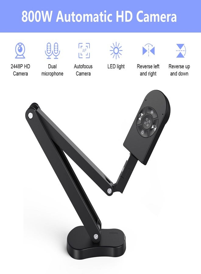 THUSTAND 8MP Visualiser/Document Camera, Webcam 4K with A3 format, LED Light, Image Invert Function, Fold, Dual Microphones for Mac OS, Windows, Zoom, OBS work (black) - Image 2