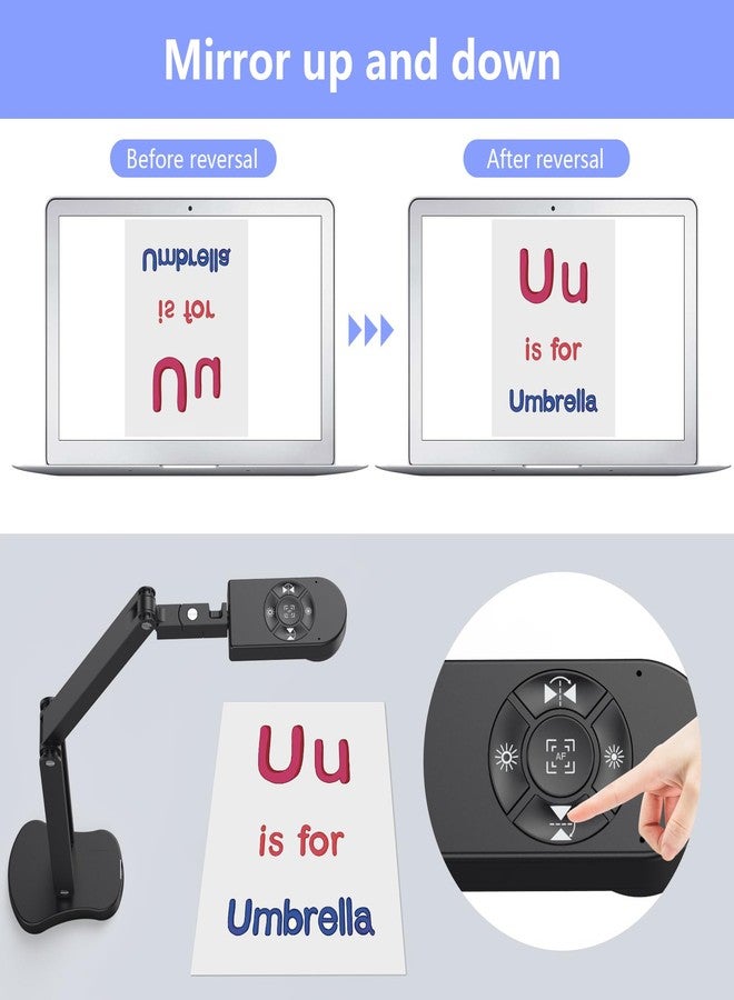 THUSTAND 8MP Visualiser/Document Camera, Webcam 4K with A3 format, LED Light, Image Invert Function, Fold, Dual Microphones for Mac OS, Windows, Zoom, OBS work (black) - Image 5