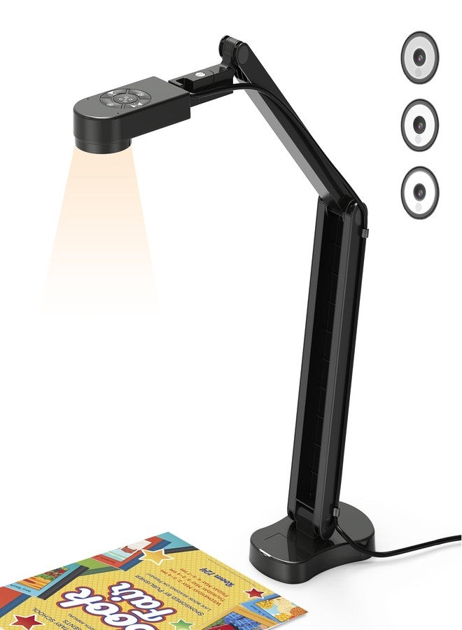 THUSTAND 8MP Visualiser/Document Camera, Webcam 4K with A3 format, LED Light, Image Invert Function, Fold, Dual Microphones for Mac OS, Windows, Zoom, OBS work (black) - Image 1