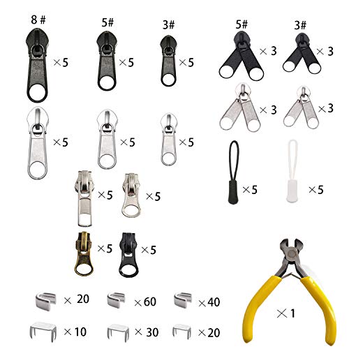Meikeer 252-Piece Zipper Repair Kit with Replacement Zippers and Pulls, Universal Tools for Luggage, Bags, Jackets, and Outdoor Gear - Image 2