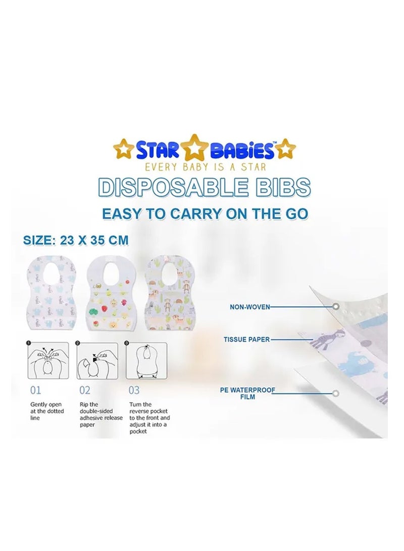 Star Babies Disposable Bibs Animal, Pack Of 20 - Image 4