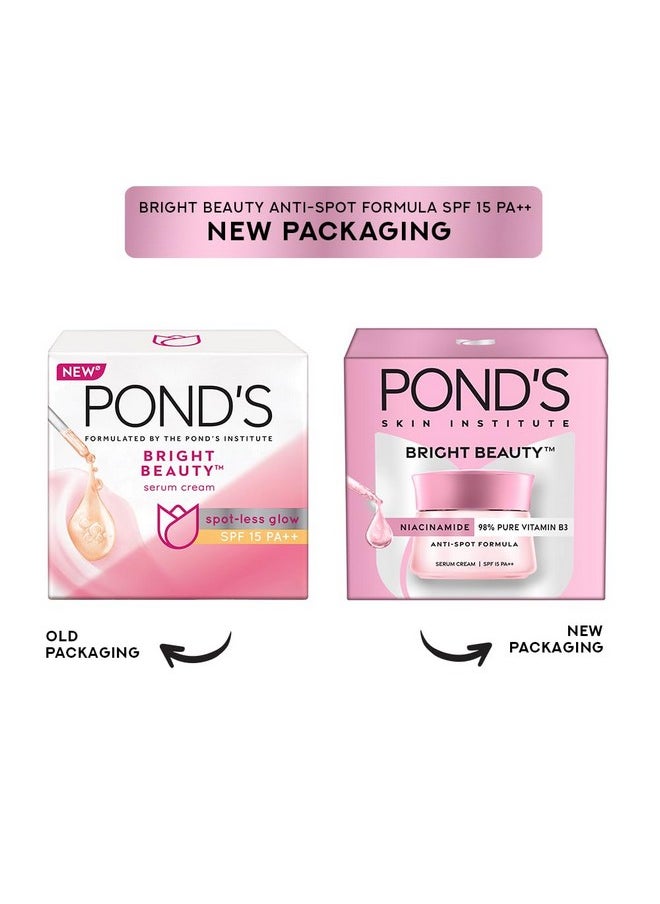 Pond's - Bright Beauty Anti-Spot Serum Cream With Niacinamide And Spf 15 Pa++, Fades Dark Spots And Reveals Bright Skin, 50G - Image 1