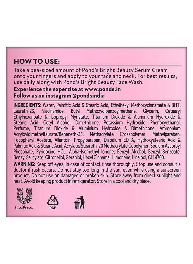 Pond's - Bright Beauty Anti-Spot Serum Cream With Niacinamide And Spf 15 Pa++, Fades Dark Spots And Reveals Bright Skin, 50G - Image 1